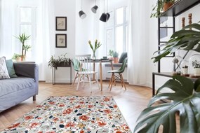 Dywany Łuszczów, Kusový koberec Botanic 65239 flowers grey – na von aj na doma, 78x150, viacfarebná, chodba / predsieň