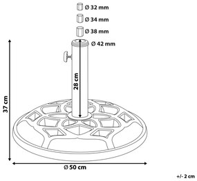 Betónový stojan na slnečník ⌀ 50 cm čierny CETO Beliani