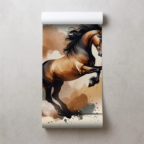 Tapeta dynamický hnedý kôň v pohybe