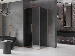 Mexen Velar L, sprchový kút s posuvnými dverami 120 x 110 cm, 8mm šedé sklo, medená matná, 871-120-110-33-65