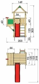 Ihrisko Jungle House so šmykľavkou a modulom Balcony
