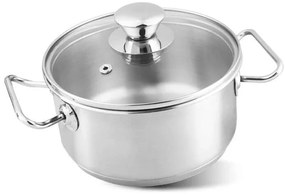 Nerezový hrniec 16cm so sklenenou pokrievkou 1,5l