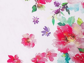 Posteľné obliečky z bavlneného saténu 155 x 220 cm biela/ružová LARYNHILL Beliani