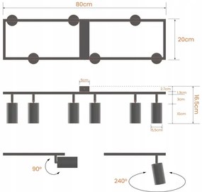 Bodové svietidlo 6xGU10/30W/230V biele