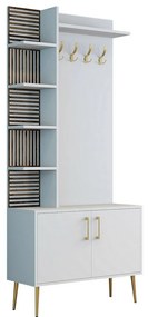 Vešiak s botníkom a policami Viyana White and Gold