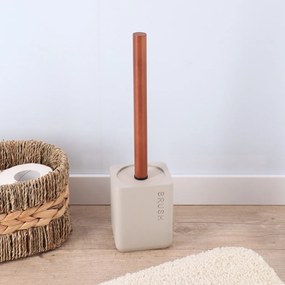 Sada kúpeľňových doplnkov Salva, béžová/s drevenými prvkami