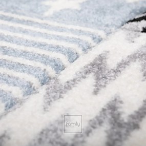Vzorovaný modrý okrúhly koberec do chlapčenskej izby Šírka: 100 cm | Dĺžka: 100 cm
