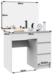 Toaletný stolík T-6/SL 900x600 pravý