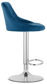 Modrá barová stolička VELVET KAST