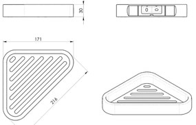 Gedy Gedy, SMART polica rohová, 170x30x170mm, čierna matná, 328314