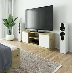 Stolík pod TV RTV 140 2D 1P dub artisan / biely