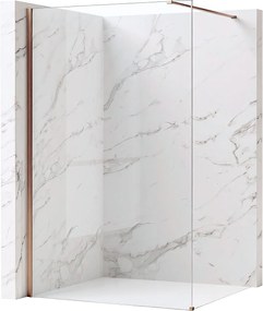 Bezrámová sprchová zastena REA FLEXI BRUSH COPPER 110 cm, meď kartáčovaná/transparent - bez vaničky