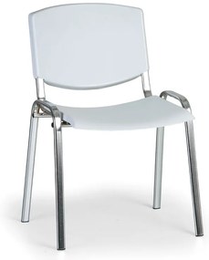 Konferenčná stolička Design - chrómované nohy, sivá