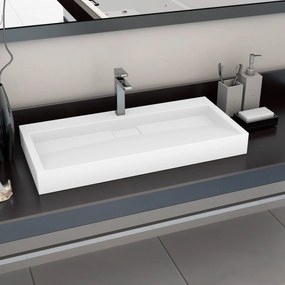 vidaXL Umývadlo z minerálneho/mramoroveho odliatku 100x46x11 cm biele