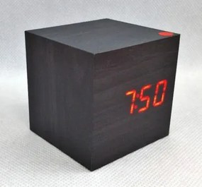 Čierny LED budík s dátumom EuB 8467, 6 cm