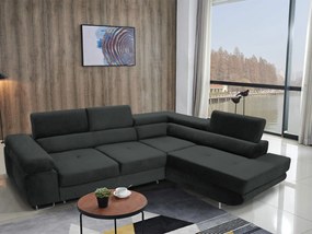 Rohová sedacia súprava Ascend L (sivočierna) (P). Akcia -20%. Vlastná spoľahlivá doprava až k Vám domov. 1056895