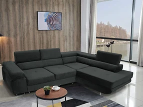 Rohová sedacia súprava Ascend L (sivočierna) (P). Akcia -20%. Vlastná spoľahlivá doprava až k Vám domov. 1056895