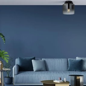 Brilliant - Stropné svietidlo BETH 1xE27/60W/230V Ø 20 cm čierna/dymová