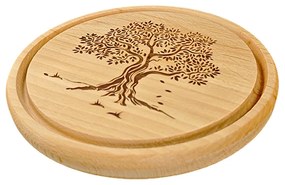 AMADEA Drevená servírovacia doštička - podnos strom, masívne drevo, 20 cm