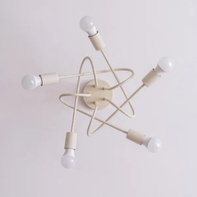 Prisadený luster OXFORD 5xE27/15W/230V krémový