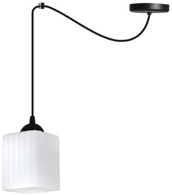 Závesné svietidlo Riffle Square Spider, 1x biele sklenené tienidlo, b