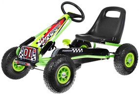 RAMIZ ŠĽAPACIA KÁRA GOKART A15 S NAFUKOVACÍMI KOLESAMI - Zelená 2024