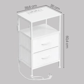Sada 2 nočných stolíkov s LED osvetlením a nabíjacou stanicou LGSB35202W102