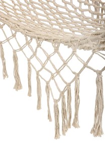 Záhradná hojdacia sieť boho mesh tassel 200cm ecru