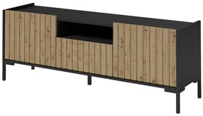 TIMUR TV stolík, čierny/dub artisan, 150x50 cm