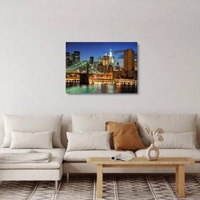 Sklenený obraz - Most s New Yorkom (70x50 cm)