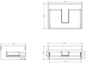 Mexen Box-A, závesná skrinka 60 cm, 1 zásuvka, biela lesklá, 91AX0-0600-235-1-00