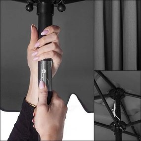 Záhradný slnečník 200 X 130 cm SPRINGOS GU0037 - sivý