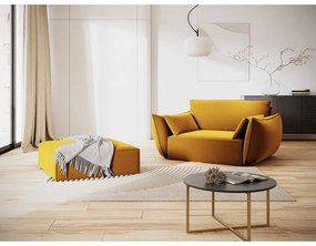 Zamatová podnožka v horčicovej farbe Vanda – Mazzini Sofas