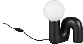 Čierna keramická stolová lampa (výška 21,5 cm) Quinn – Reality