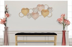 Kovová nástenná dekorácia 91x40 cm Hearts – Mauro Ferretti