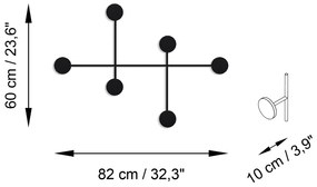 Nástěnný kovový věšák Dama 82 cm černý