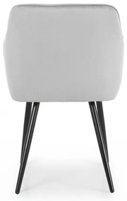 Sada dvoch jedálenských stoličiek DIAMANT zamatové, sivé / čierne nohy (2 ks)