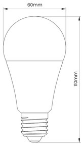 LED žiarovka E27 teplá 3000k 9w 820 lm