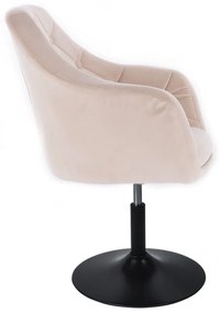 LuxuryForm DESIGN Kreslo ANDORA VELUR na čiernom tanieri - krémové