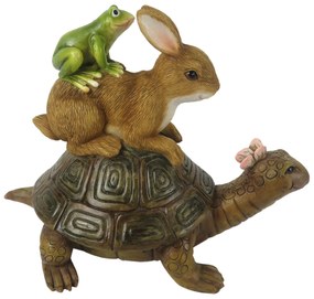 Dekorácie korytnačka, králik a žabka - 14 * 9 * 11 cm