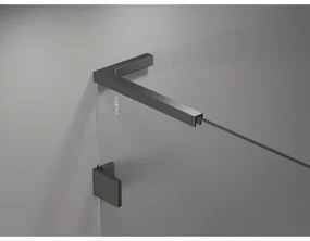Mexen Lunar-B L výklopný sprchový kút pravý 75 x 70 cm, číre sklo, grafitová, 832L-075-070-95-00-P