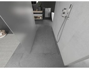 Mexen Kioto, priechodná sprchová zástena 100 x 200 cm, 8mm sklo námraza, 2x chrómová stabilizačná rozpera, 800-100-002-01-30