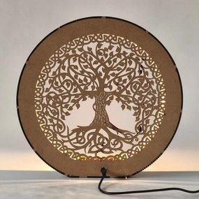 Drevený Strom života s LED osvetlením | KELT: HDF - Orech 20 cm 4782-115135 LED0596