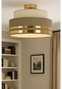 Stropné svietidlo TAMI 1xE27/60W/230V pr. 40 cm béžová/hnedá/zlatá