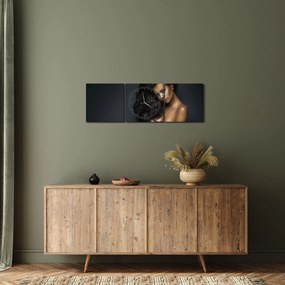 Obraz - Portrét zvodnej ženy (s hodinami) (90x30 cm)