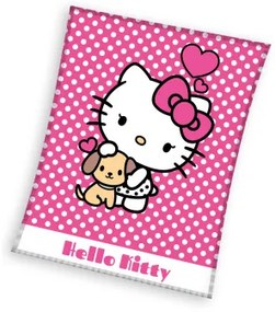 Carbotex Detská mikroplyšová deka 130 x 170 cm - Hello Kitty Puppie
