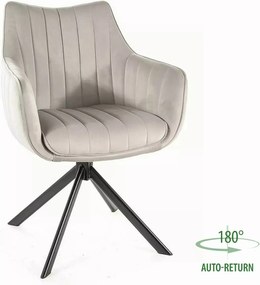 SI Azalia Velvet stolička svetlo šedá