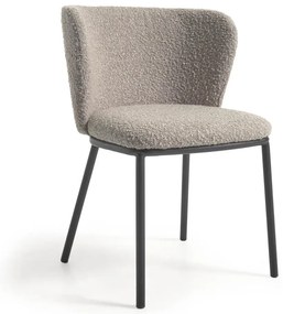 Svetlosivé čalúnené jedálenské kreslo Ciselia – Kave Home