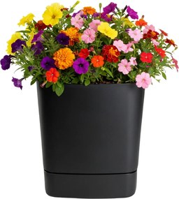 PLASTOVÝ KVETINÁČ CUBI 25X27,5 CM ČIERNA