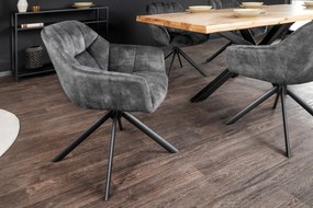 Stolička Papillon velvet svetlo šedá otočná